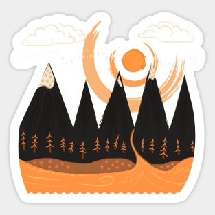 Sunny Mountain Pass Sticker